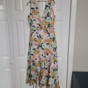 Sam Edelman Pink Floral Silk-like Dress